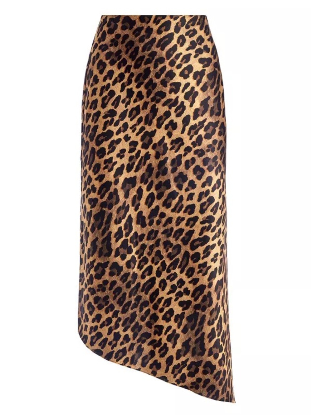 Alice + Olivia Maeve Leopard Asymmetrical Slip Skirt Size 2